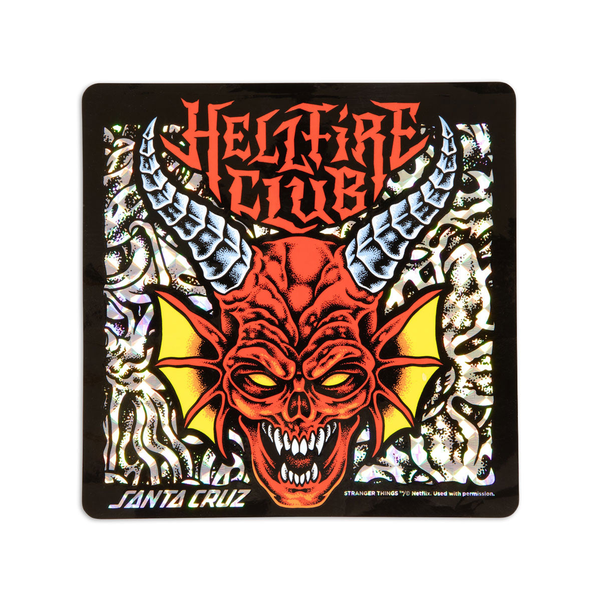 Santa Cruz x Stranger Things Hellfire Club Flames Skateboard Deck | Glow In The Dark | 9.00"