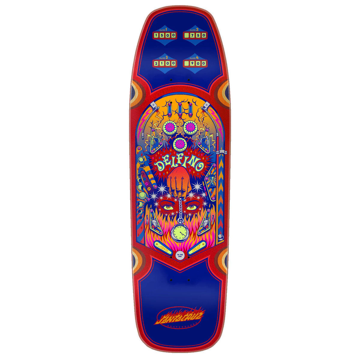 Santa Cruz Delfino Pinball Pro Shaped Skateboard Deck | 9.14"