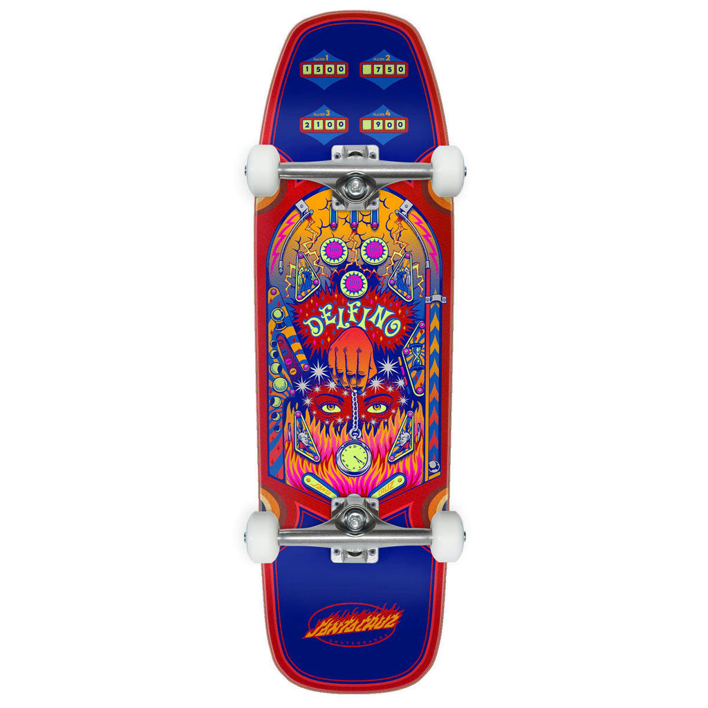 Santa Cruz Delfino Pinball Pro Shaped Complete Skateboard | 9.14"