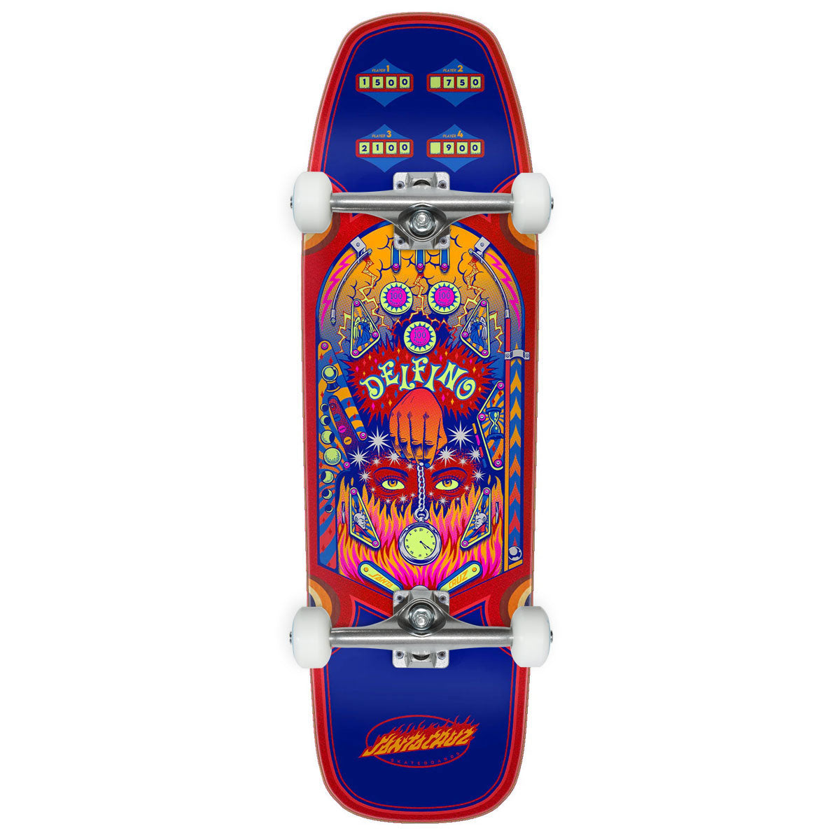 Santa Cruz Delfino Pinball Pro Shaped Complete Skateboard | 9.14"