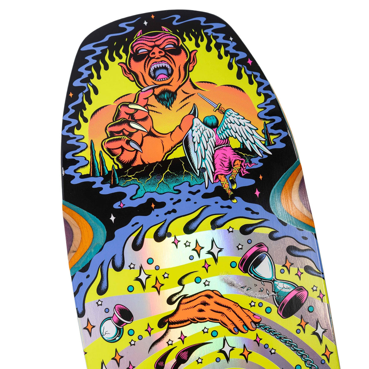 Santa Cruz Delfino Pinball Vision Pro Shaped Skateboard Deck | 9.14"