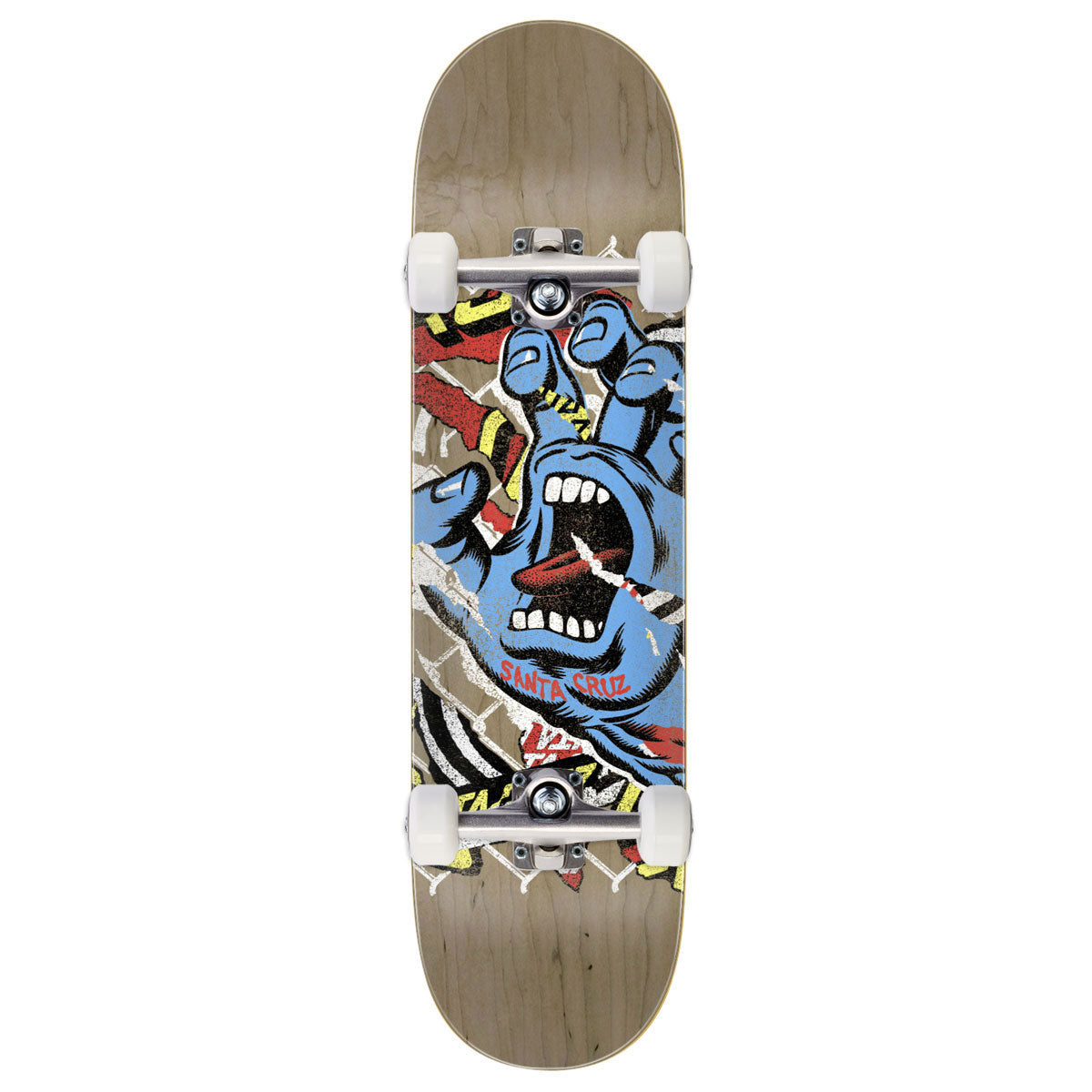 Santa Cruz Damaged Hand 7 Ply Birch Complete Skateboard | 8.25"