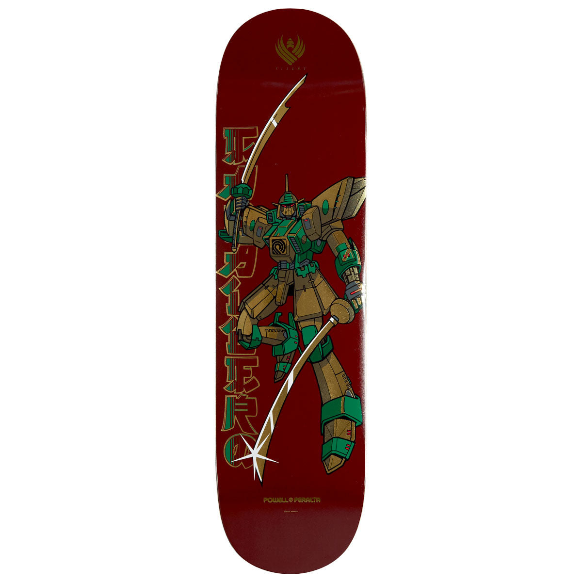 Powell-Peralta Flight Steve Caballero Gundam Skateboard Deck | Burgundy/Gold Foil | 8.25"