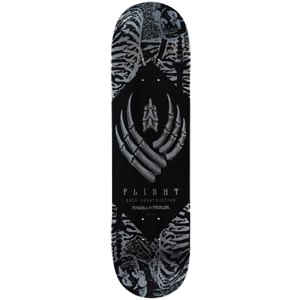 Powell-Peralta Flight Skeleton Skateboard Deck | Silver Foil | 8.25"