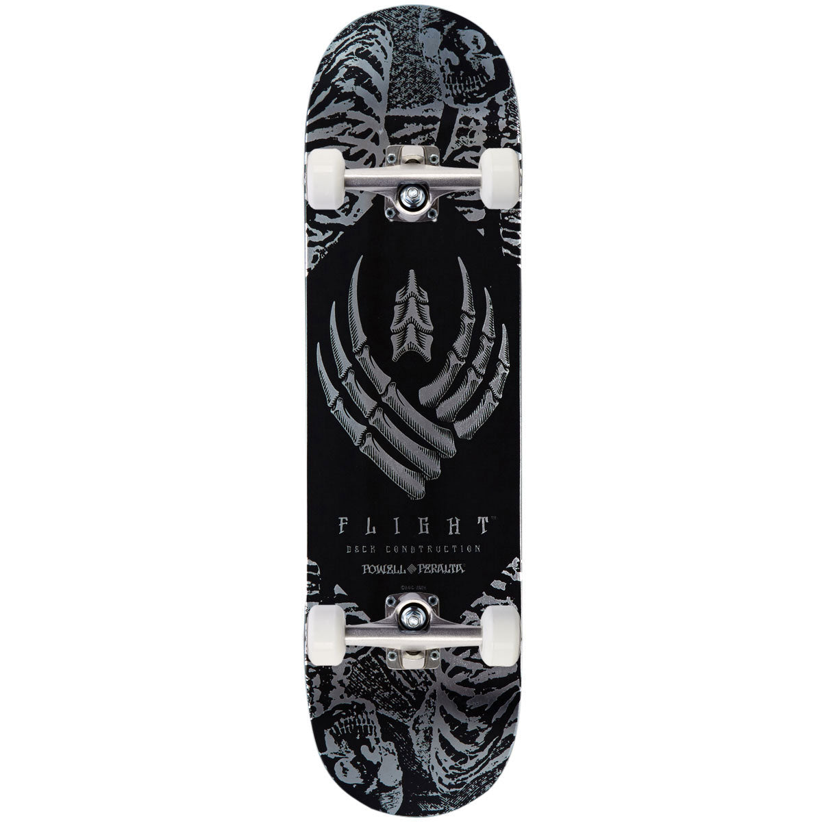 Powell-Peralta Flight Skeleton Complete Skateboard | Silver Foil | 8.25"