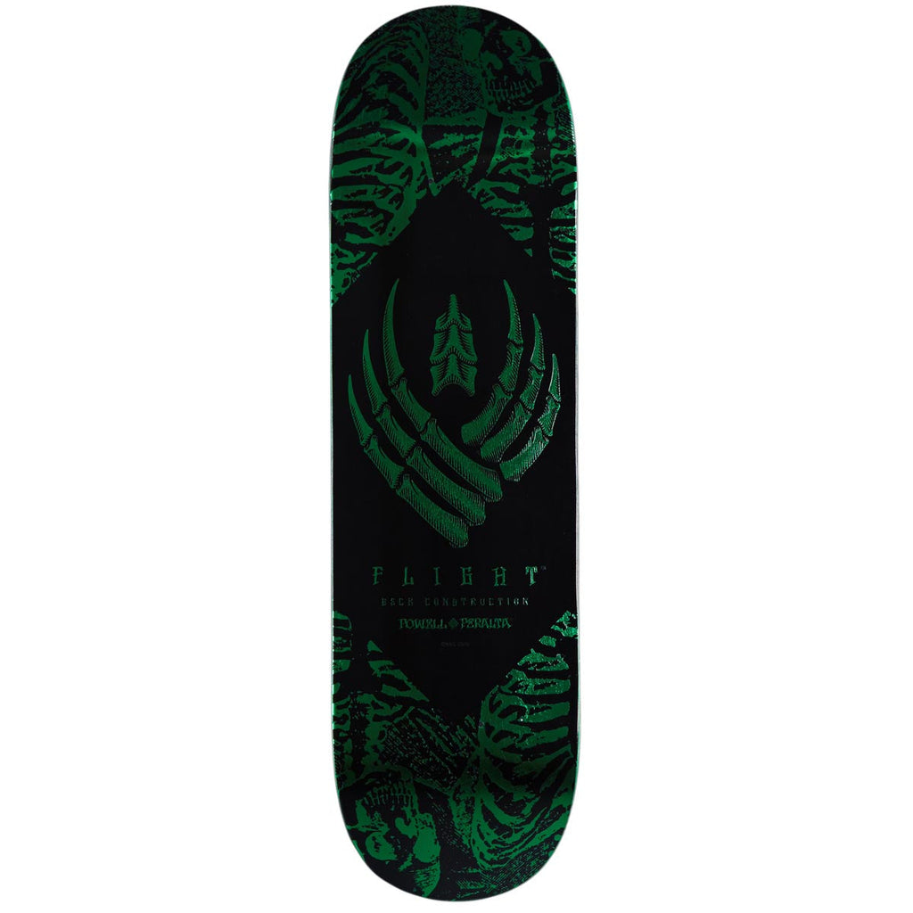Powell-Peralta Flight Skeleton Skateboard Deck | Green Foil | 8.50"