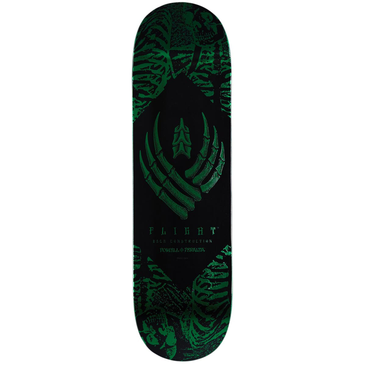 Powell-Peralta Flight Skeleton Skateboard Deck | Green Foil | 8.50"