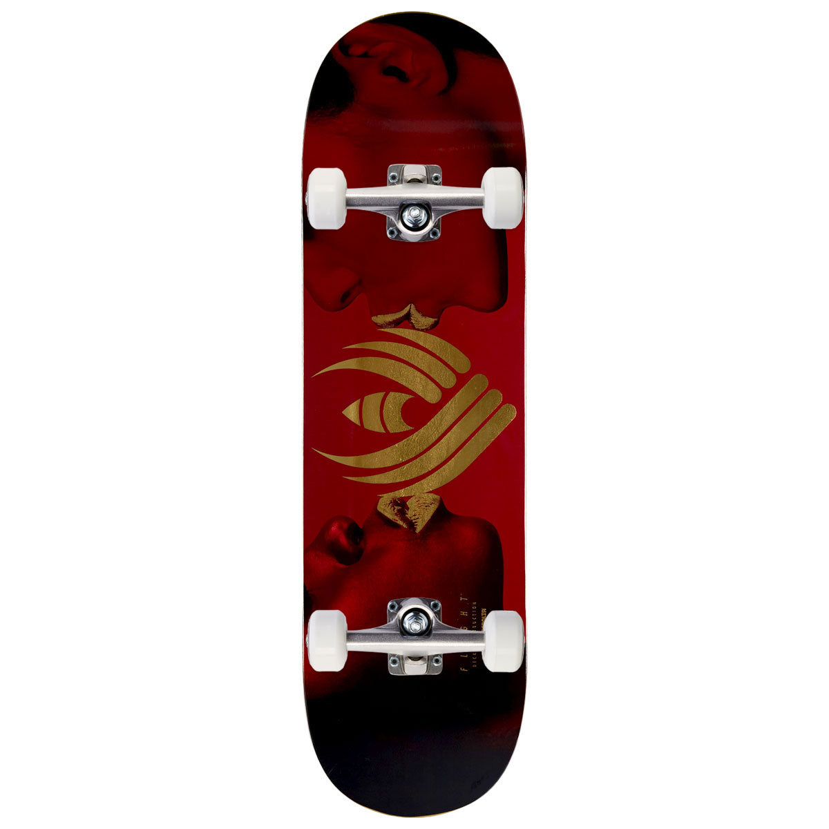 Flight Kiss Complete Skateboard | Burgundy/Gold Foil | 8.75"