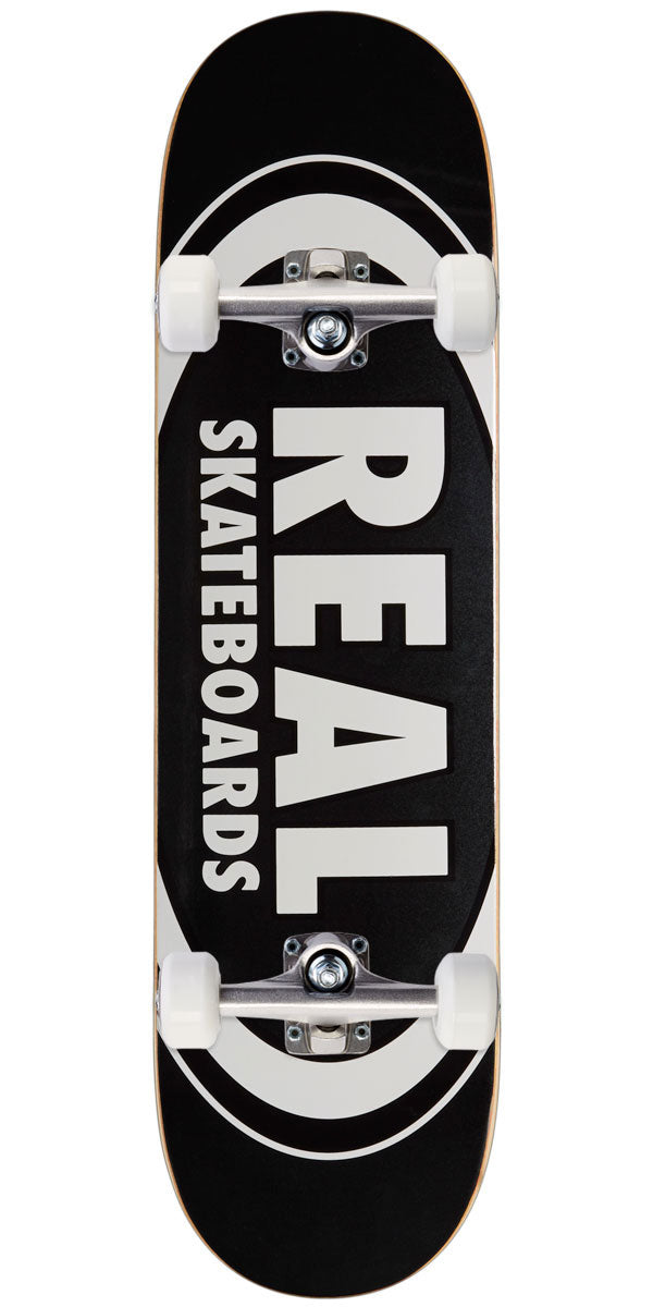 Real Team Classic Oval Complete Skateboard | Black | 8.25"