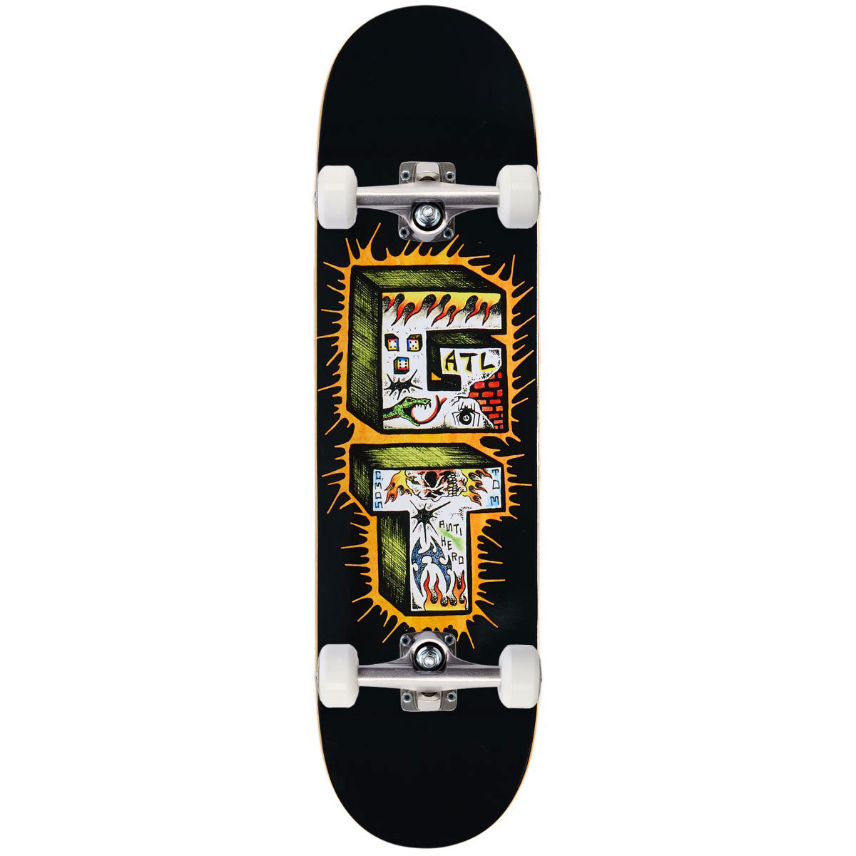 Anti-Hero Grant Stacked Complete Skateboard | Black | 8.38"