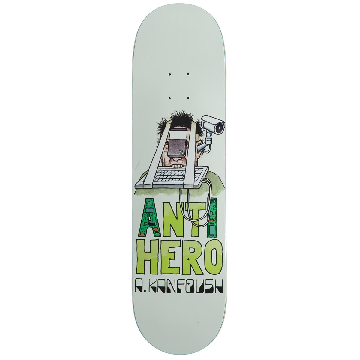 Anti-Hero Kanfoush Anti Intelligence Skateboard Deck | White | 8.40"