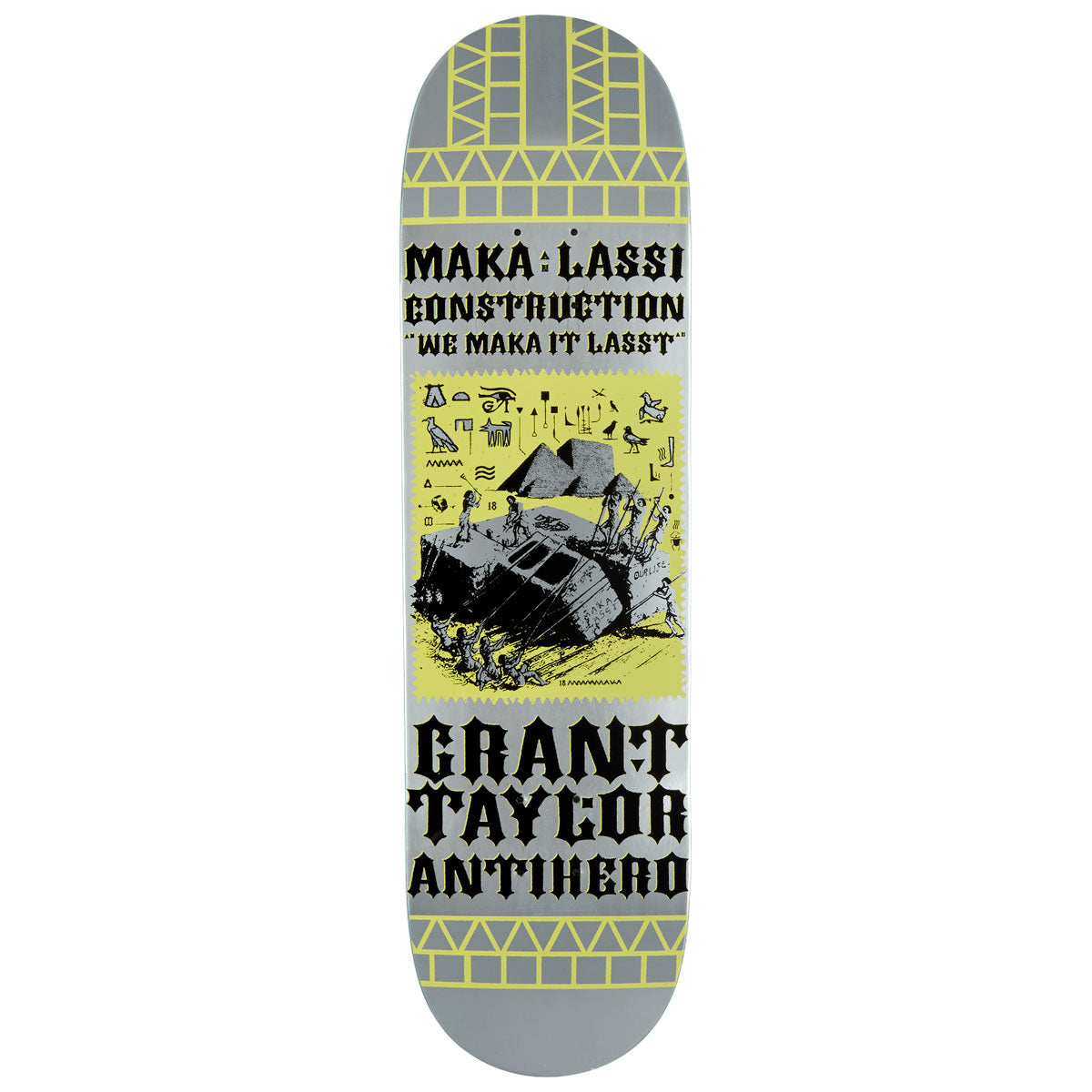 Anti-Hero Grant Makalassi Construction Re-color DBX Skateboard Deck | Silver | 8.50"