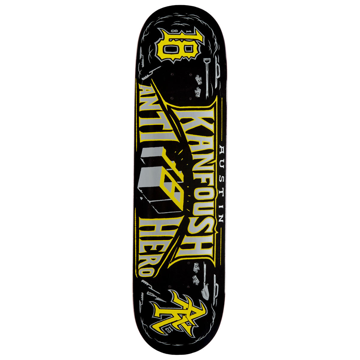 Anti-Hero Kanfoush Customs Skateboard Deck | Black | 8.25"