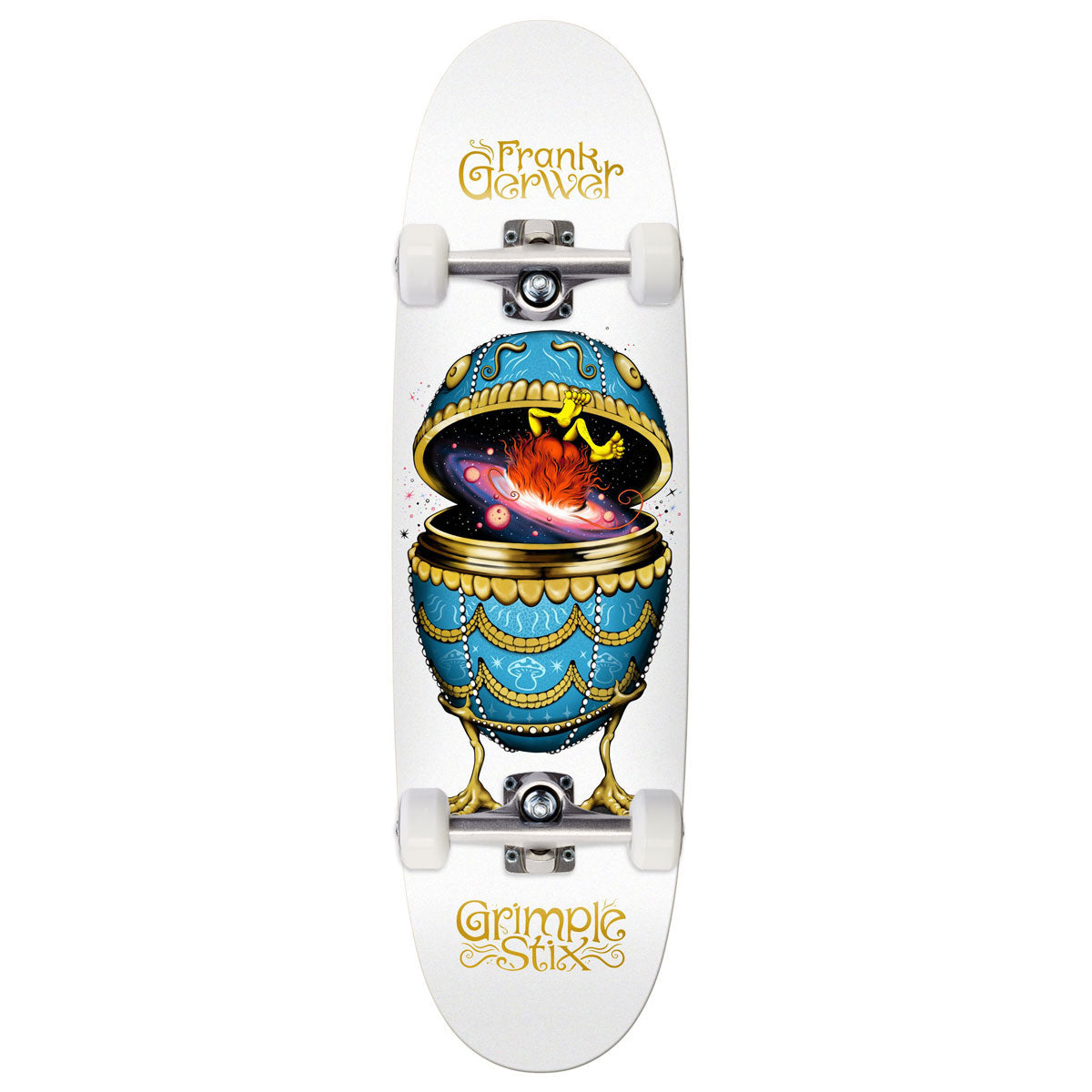 Anti-Hero Gerwer Grimple Stix Fabrage Egg Complete Skateboard | White | 9.10"