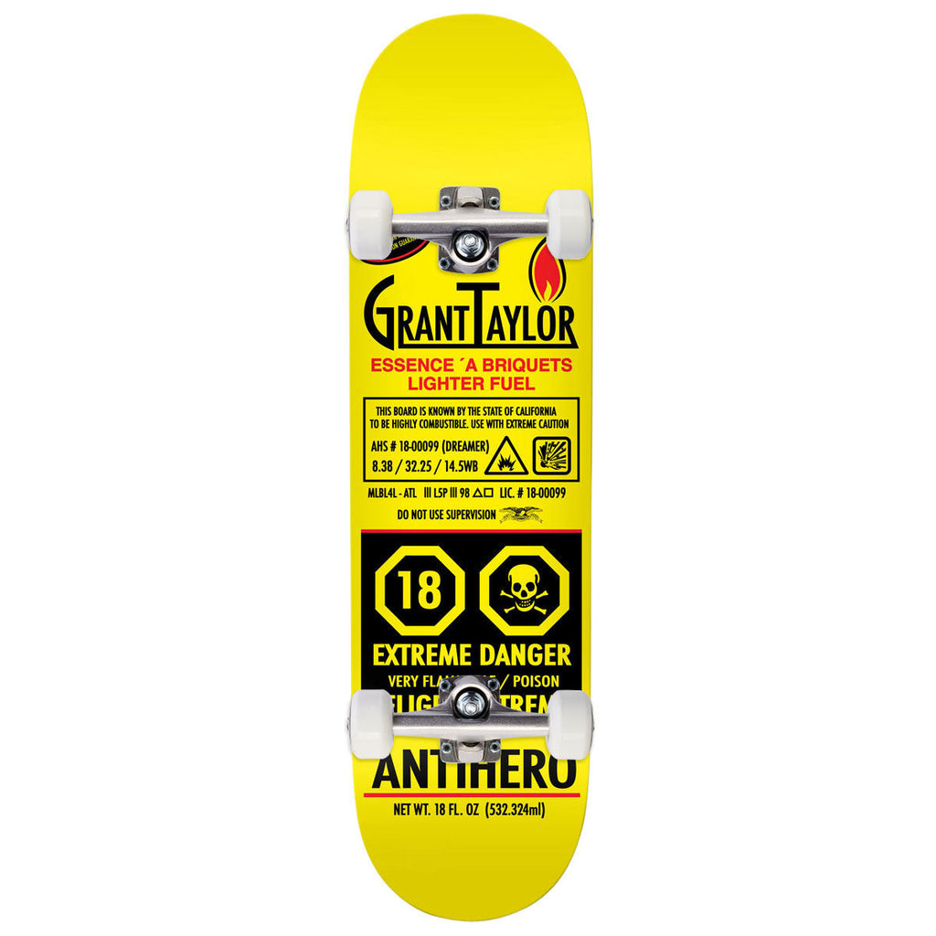 Anti-Hero Taylor Fueled Up Complete Skateboard | Yellow | 8.38"