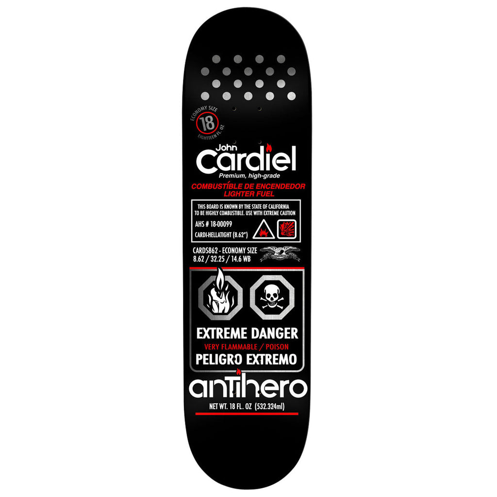 Anti-Hero Cardiel Fueled Up Skateboard Deck | Black | 8.62"