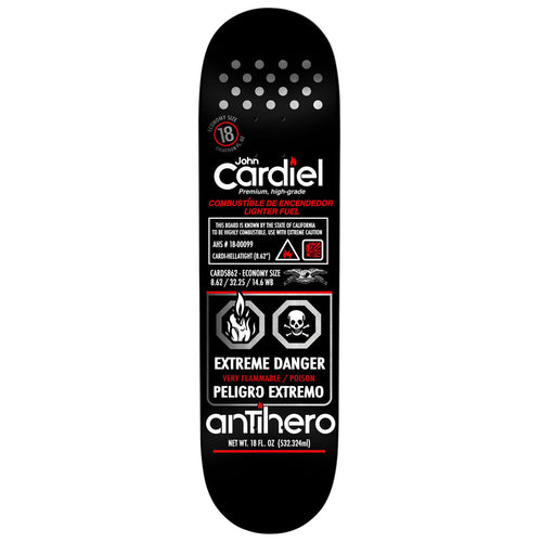 Anti-Hero Cardiel Fueled Up Skateboard Deck | Black | 8.62"