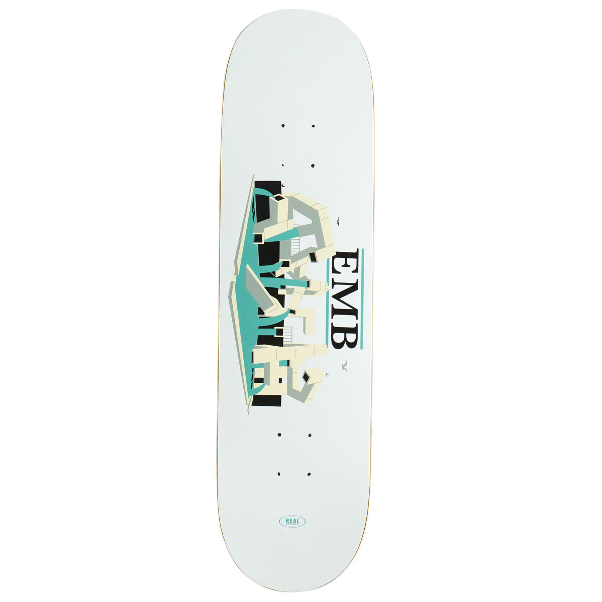 Real EMB Team Skateboard Deck | White | 8.25"