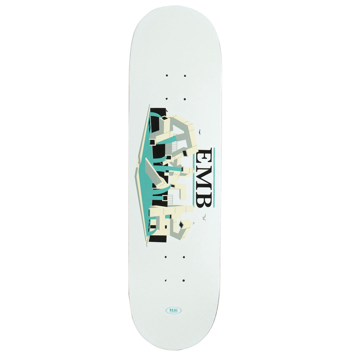 Real EMB Team Skateboard Deck | White | 8.50"