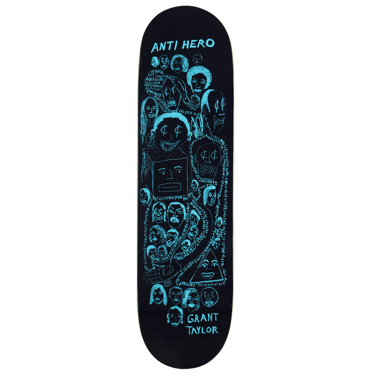 Anti-Hero DBX Grant Expressions Skateboard Deck | Black | 8.38"
