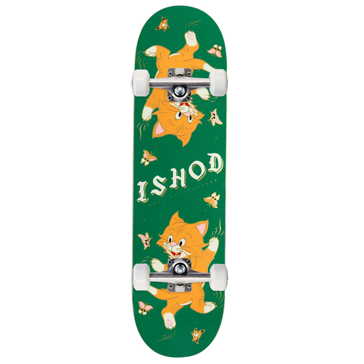 Real Ishod Kitten Scratch Twin Tail Slick Complete Skateboard | Green | 8.30"