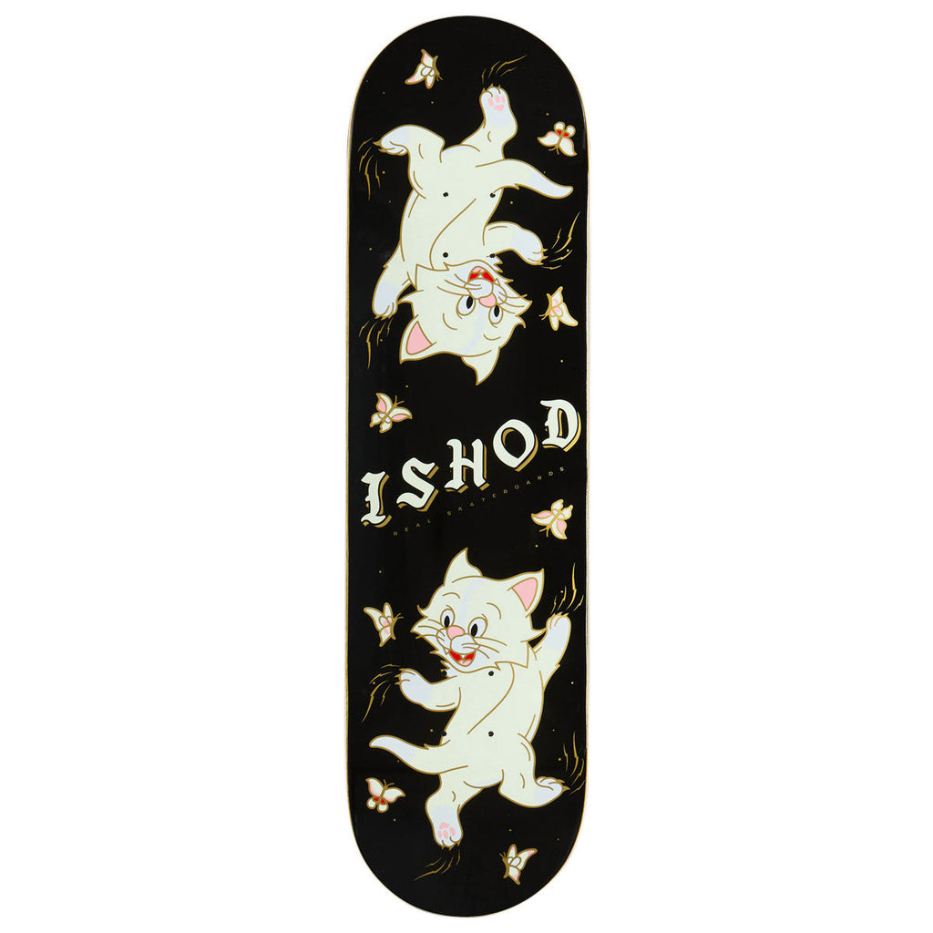 Real Ishod Kitten Scratch Twin Tail Skateboard Deck | Black | 8.50"