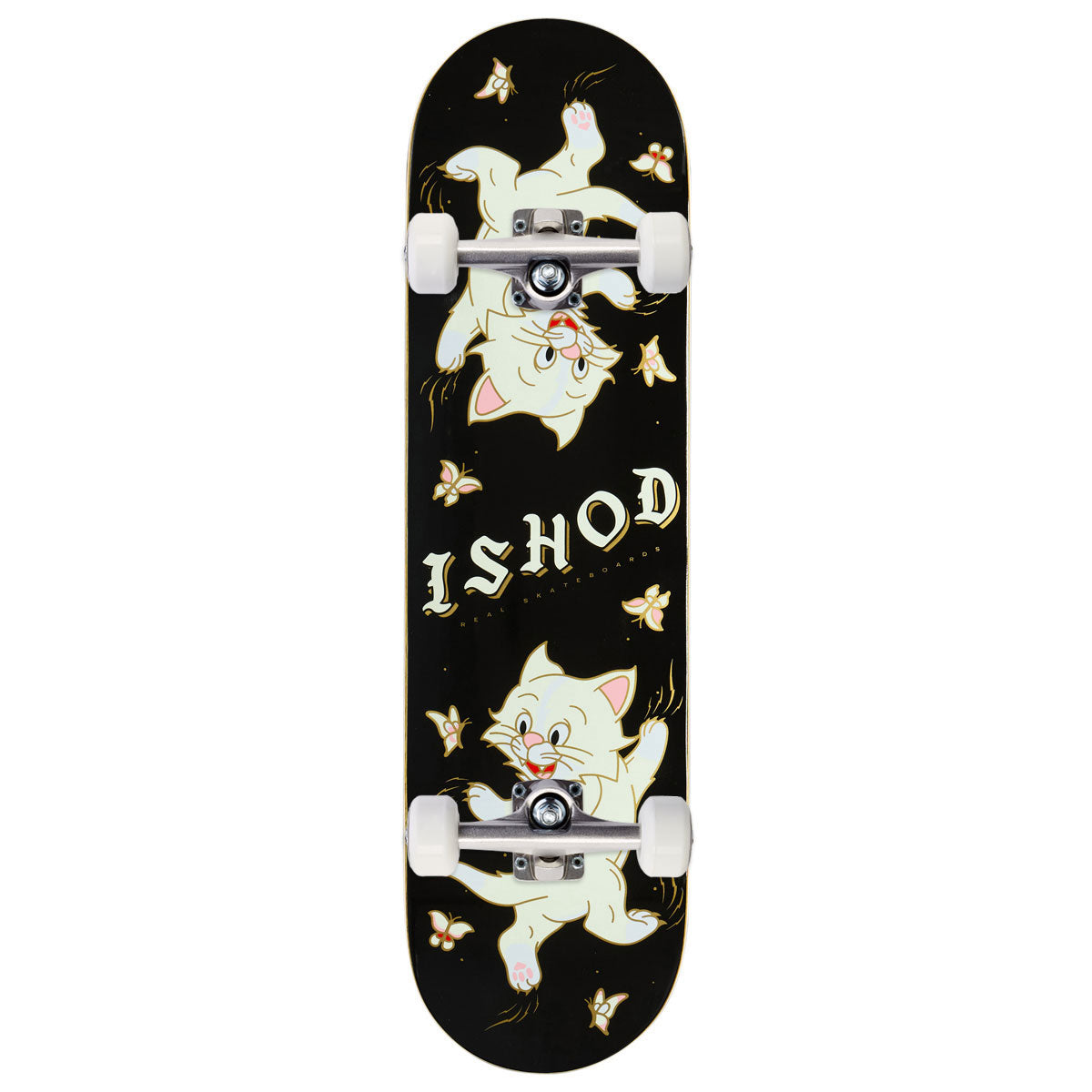 Real Ishod Kitten Scratch Twin Tail Complete Skateboard | Black | 8.50"