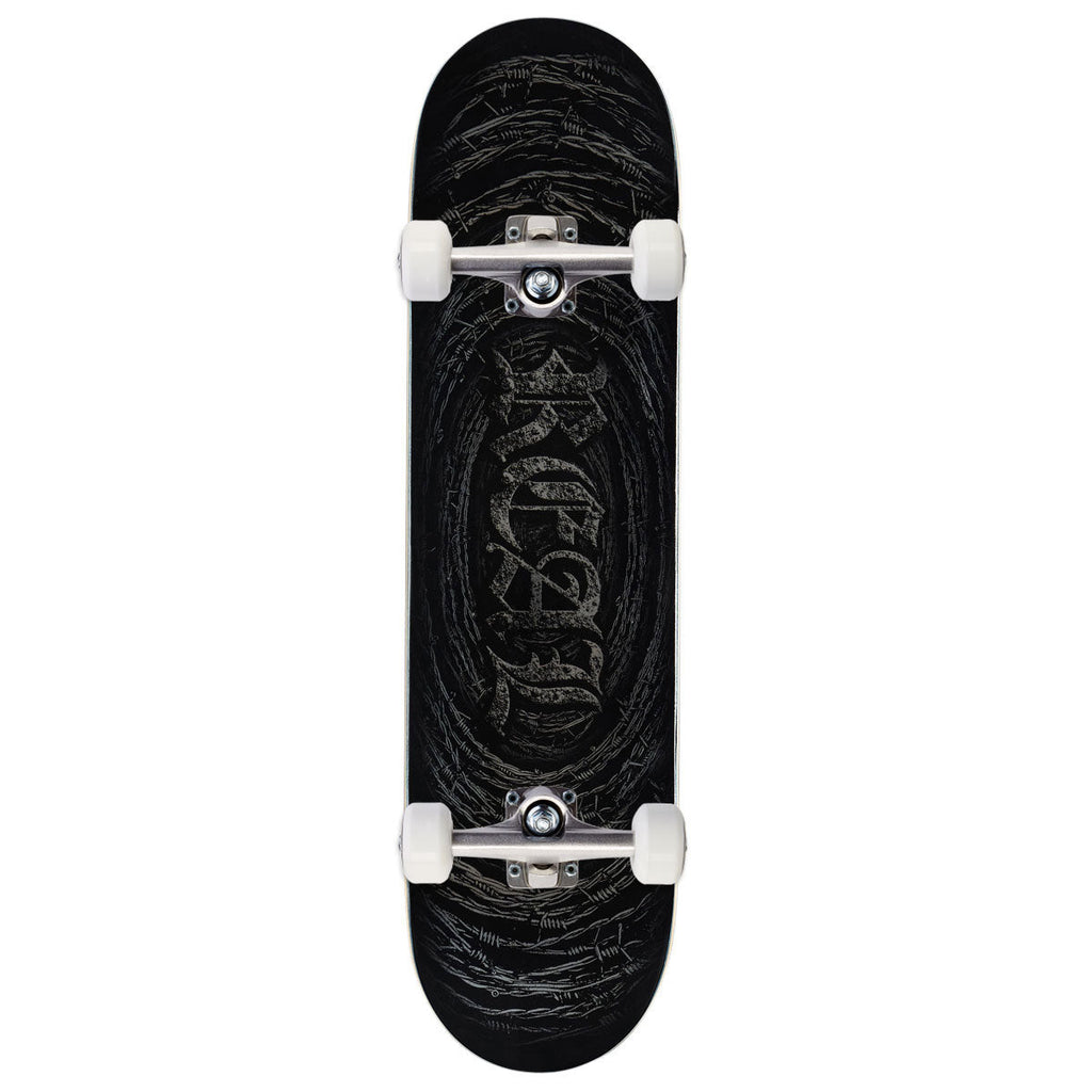 Real Team Barbed Wire Foil Oval Complete Skateboard | Black | 8.12"