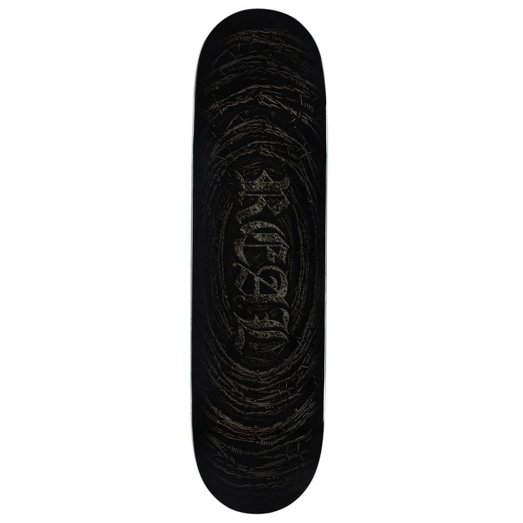 Real Team Barbed Wire Foil Oval Skateboard Deck | Black | 8.50"