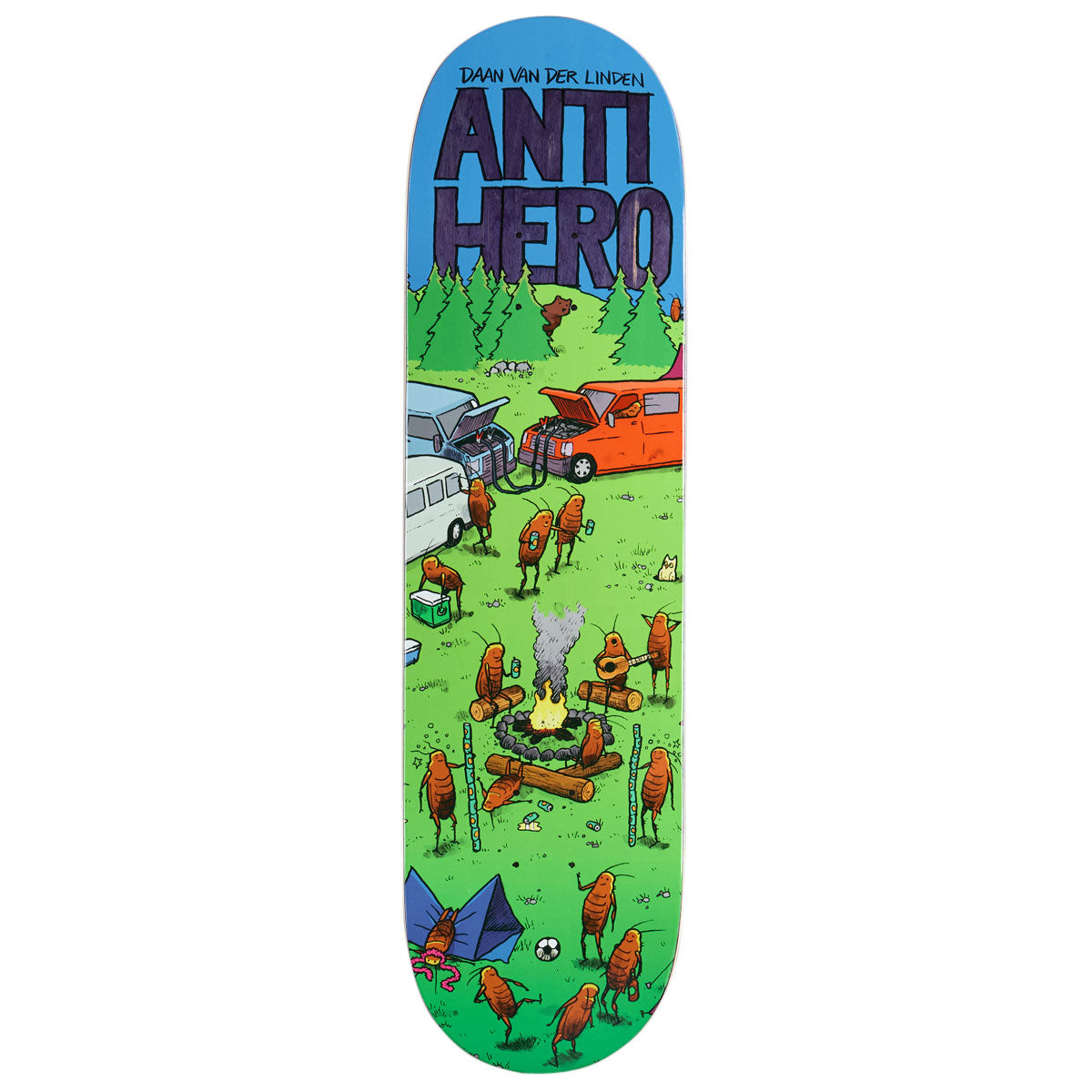 Anti-Hero Daan Roached Out 2 Skateboard Deck | Green | 8.28"
