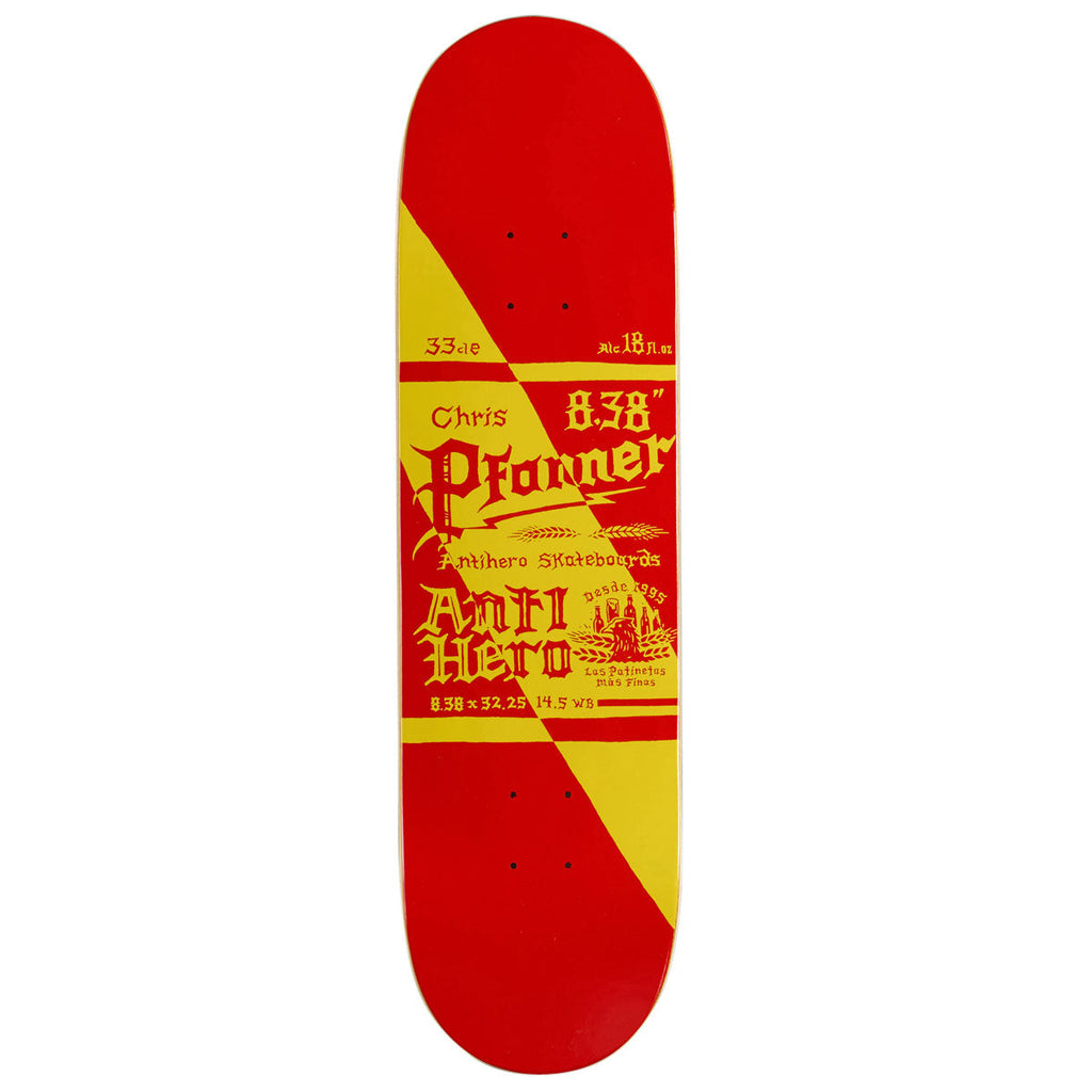Anti-Hero Pfanner Mas Refrescos Skateboard Deck | Red | 8.38"