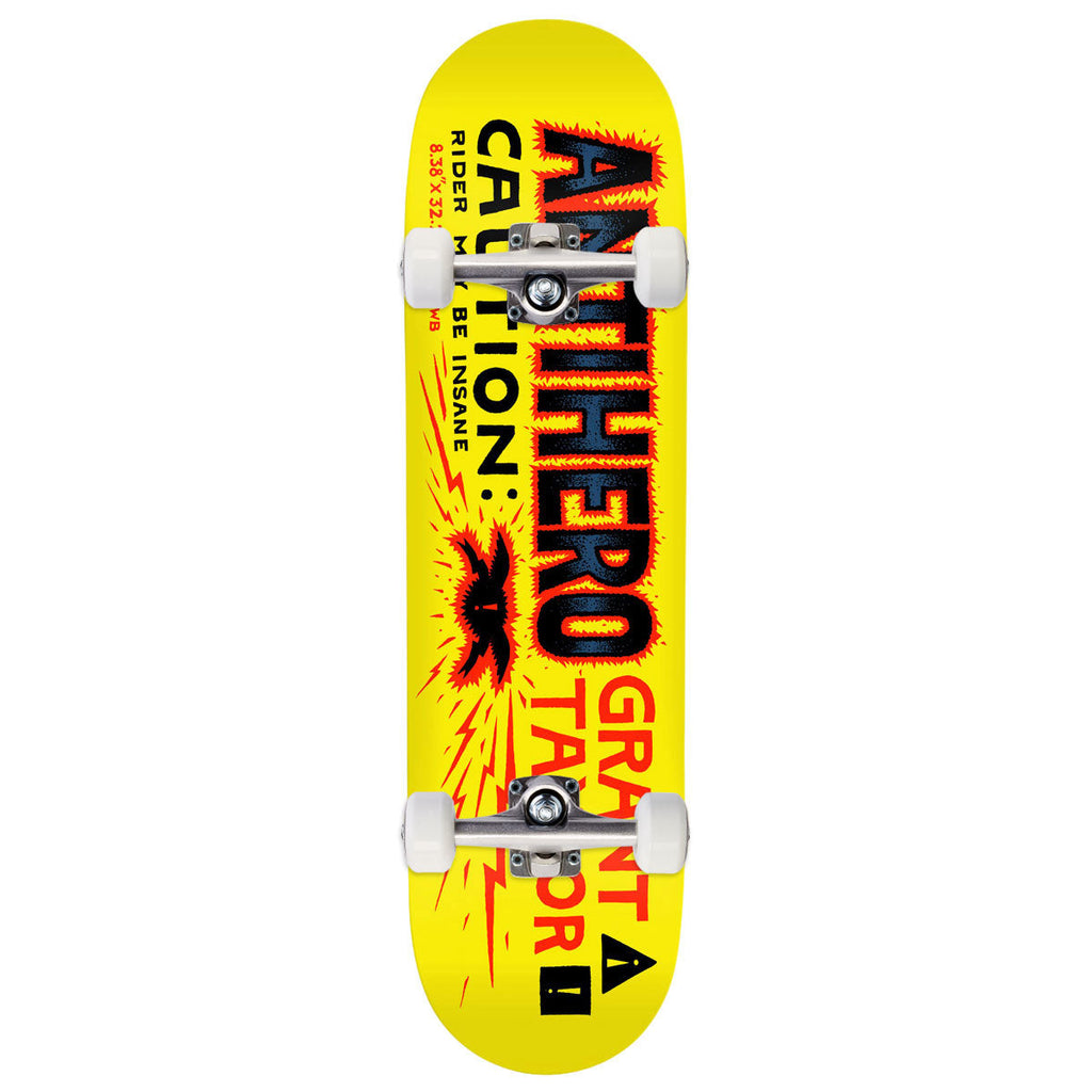 Anti-Hero Grant Caution Complete Skateboard | Yellow | 8.38"
