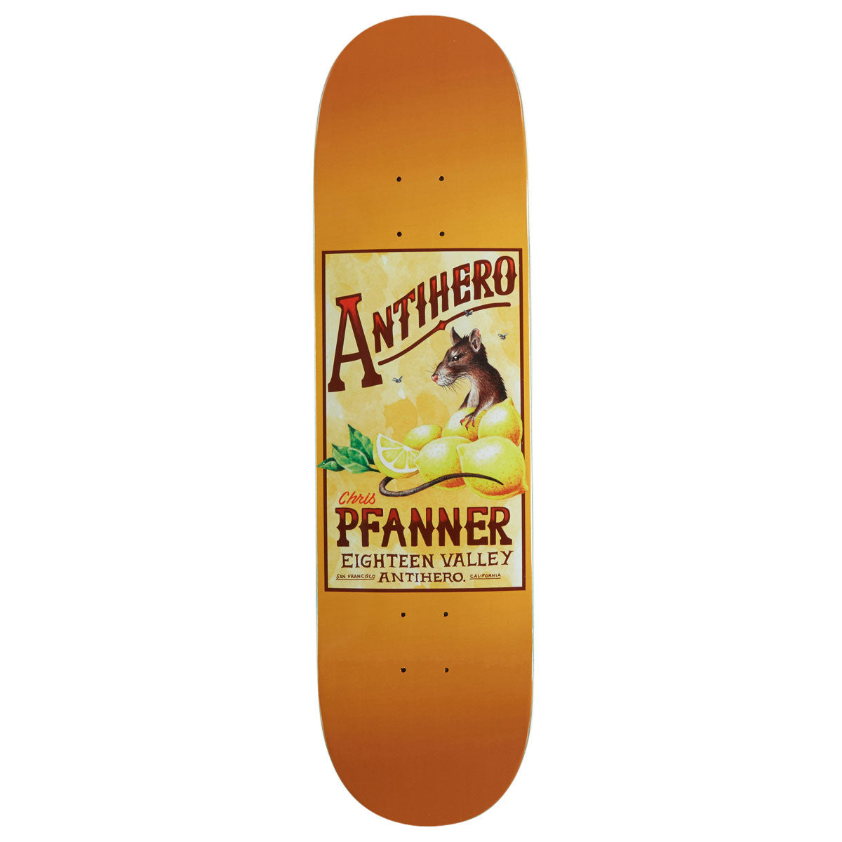 Anti-Hero Pfanner Homers Pt. 2 Skateboard Deck | Yellow | 8.25"