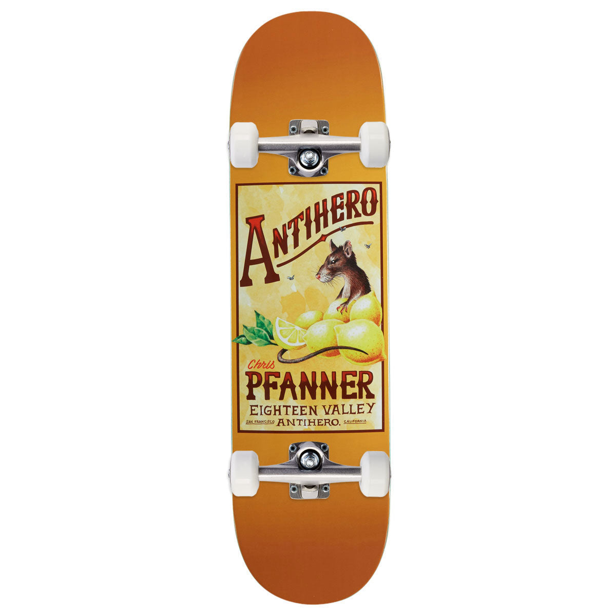 Anti-Hero Pfanner Homers Pt. 2 Complete Skateboard | Yellow | 8.25"