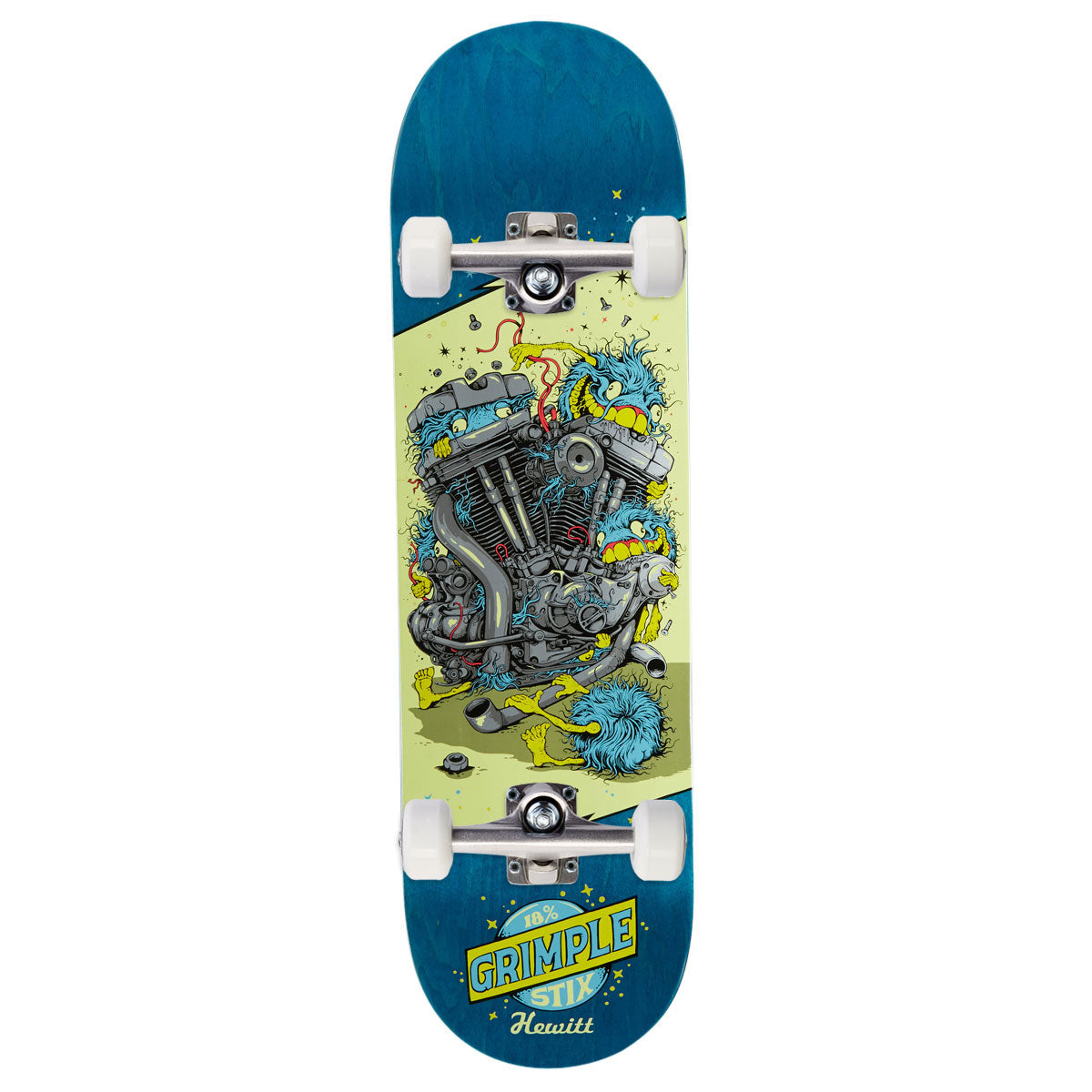 Anti-Hero Hewitt Grimplestix Revs Complete Skateboard | Blue | 8.75"